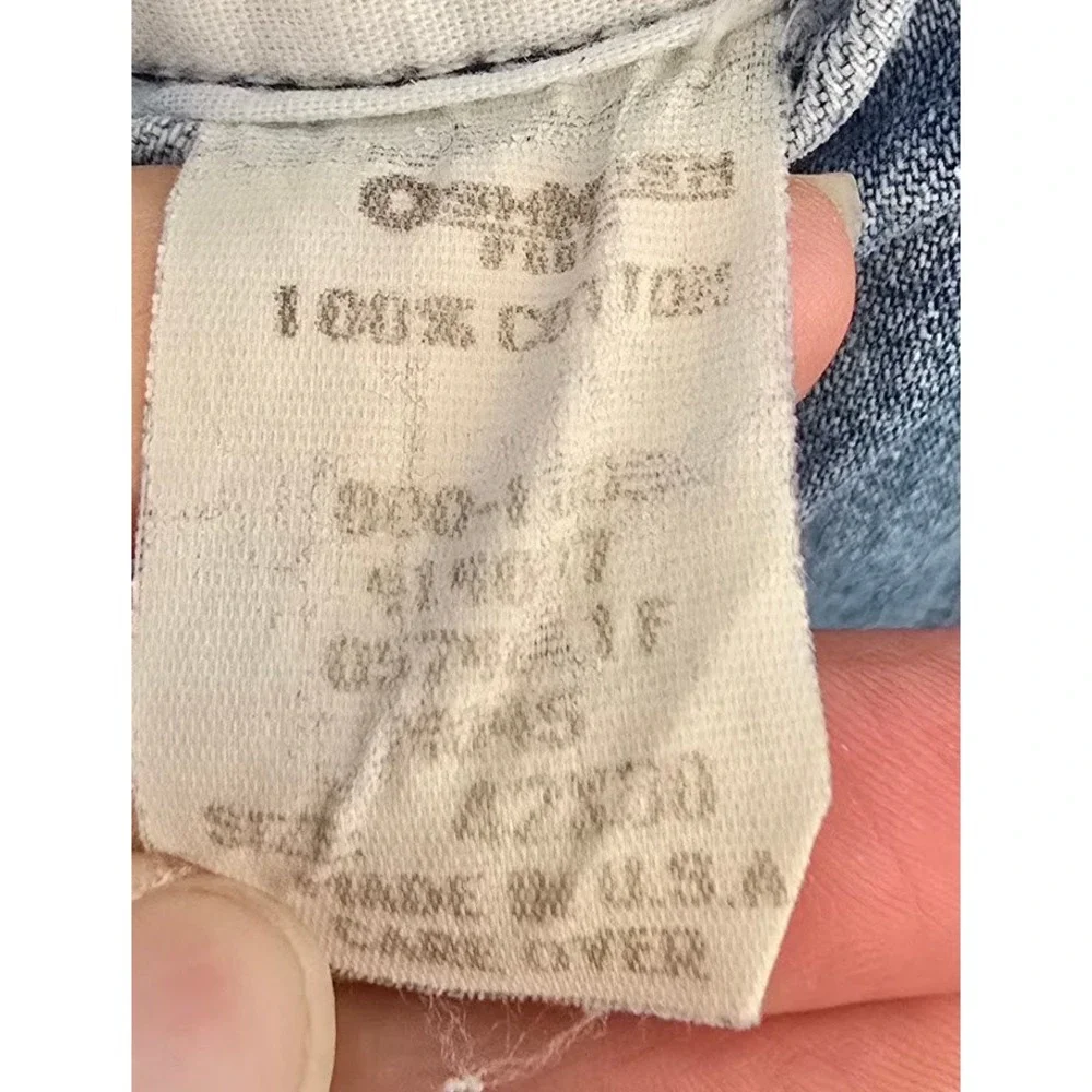 Vintage OshKosh Mens Denim Overalls 100% Cotton Light Wash Jean Workwear 42x30
